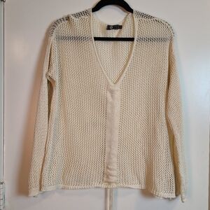 M-Made In Italy: Open Weave Lightweight Cotton Sweater‎